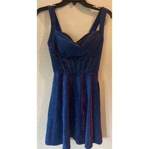 NWT B.Smart Women Formal Evening Prom Party Dress-Blue Sequence Short Size 0